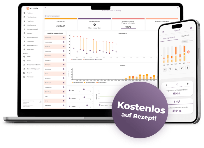 Blutdruck App actensio Hero mobile